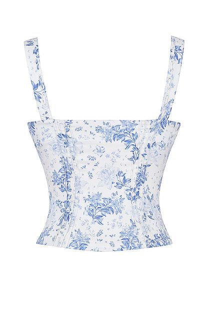 Mariah Blue Floral Corset